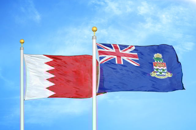 Bahrain and Cayman Islands Flag Together