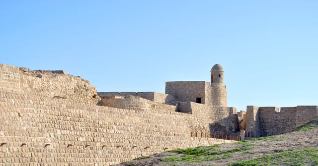 Bahrain Fort under clear sunny sky