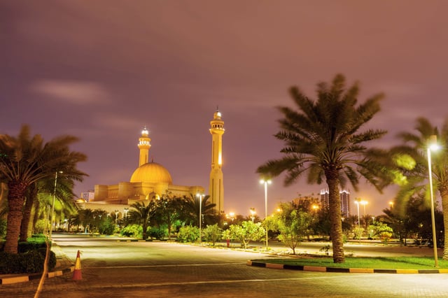 Grand Mosque in Bahrain at night