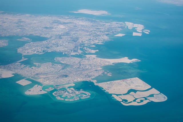 High-altitude view of northern Bahrain