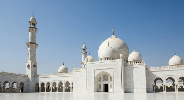 Majestic White Domed Mosque