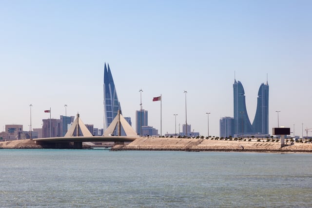 Manama city skyline with waterfront