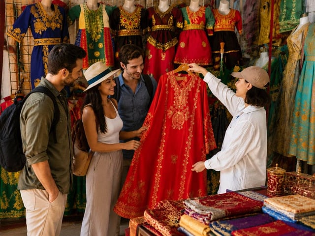 Tourist shopping at Manama Souq