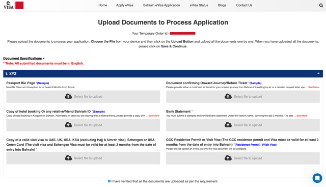 Upload Required Documents